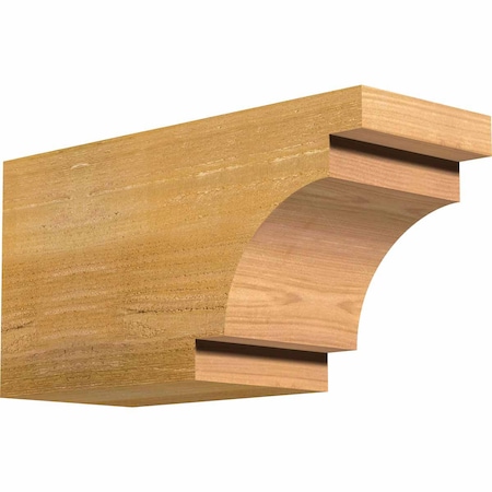 Ekena Millwork Mediterranean Rough Sawn Rafter Tail, Western Red Cedar, 6"W x 8"H x 16"L RFT06X08X16MED00RWR